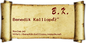 Benedik Kalliopé névjegykártya
